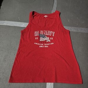 Old Navy Flag Tank Red